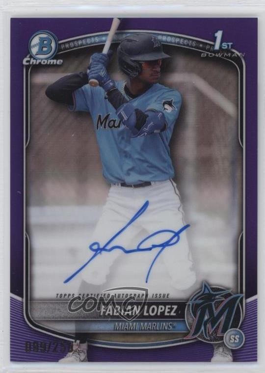 2025 Bowman Chrome Prospect Purple Refractor /250 Fabian Lopez #CPA-FL Auto