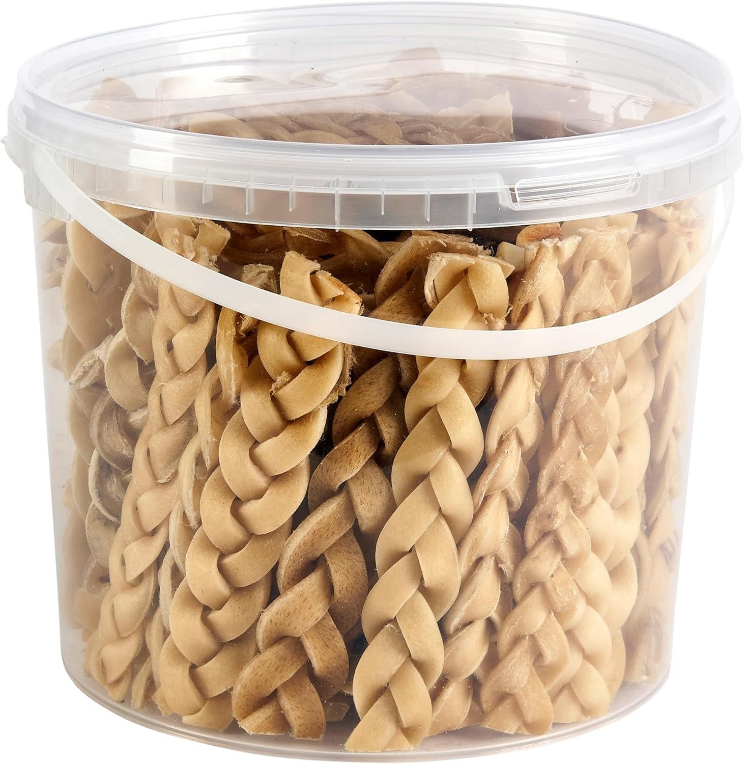 Hungry Pets Beef Skin Braided Dog Chews 15cm 5L Tub | Natural Long Lasting