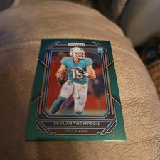 Skylar Thompson 2022 Panini Prizm #354 Green Prizm Rookie (RC) - Dolphins
