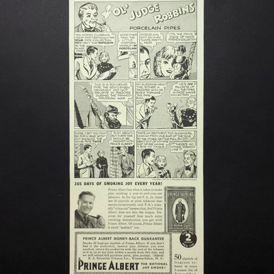 Prince Albert Pipe Tobacco Comic Ol Judge Robbins 1937 Vtg Print Ad