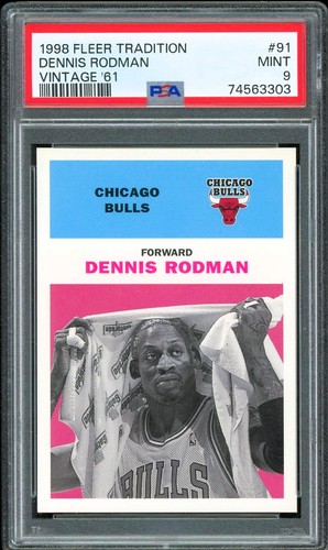 1998-99 Fleer Tradition #91 ~ VINTAGE '61 ~ Dennis Rodman ~ PSA 9 MINT