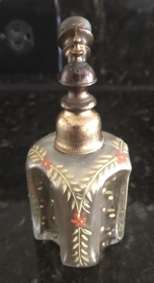 アンティーク　アトマイザー Rare Shaped Antique Cased Glass Perfume Atomizer Hand Painted