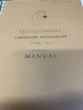 TELEQUIPMENT LABORATORY OSCILLOSCOPE TYPE 43 MANUAL VINTAGE