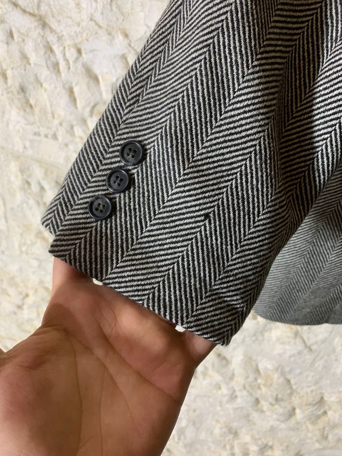 Vintage Valentino Uomo pure wool classic double breasted gray jacket blazer 40R thumbnail 9