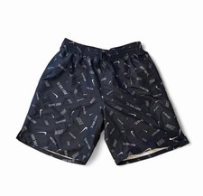 Nike Just Do It All Over Print Shorts Mens Large Navy Swim Casual