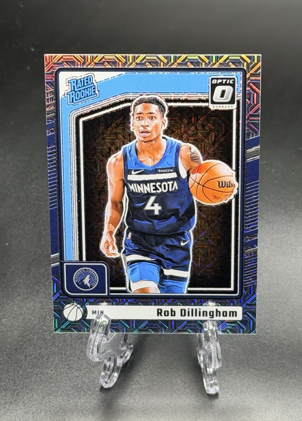 2024 Donruss Optic Rob Dillingham Rated Rookie Choice Prizm RC #259 Wolves
