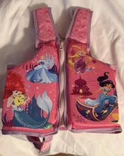 What Kids Want! Disney Princesses Fabric Swim Vest Pink Girls M/L 40-55lbs Max