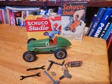 VERY NICE 1930'S SCHUCO WIND UP  #2 STUDIO 1050 MERCEDES BENZ RACE CAR  W/ BOX
