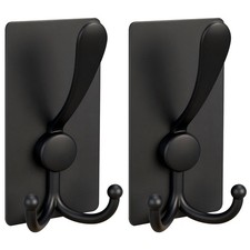 2 Pack Extra Large Adhesive Hooks, 13lb Stainless Steel Sticky Towel Hooks