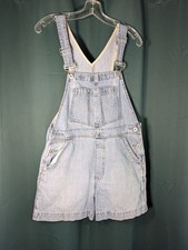 Vintage 90s Y2K Grunge Gap Denim Shortalls Womens S Industrial Country Overalls