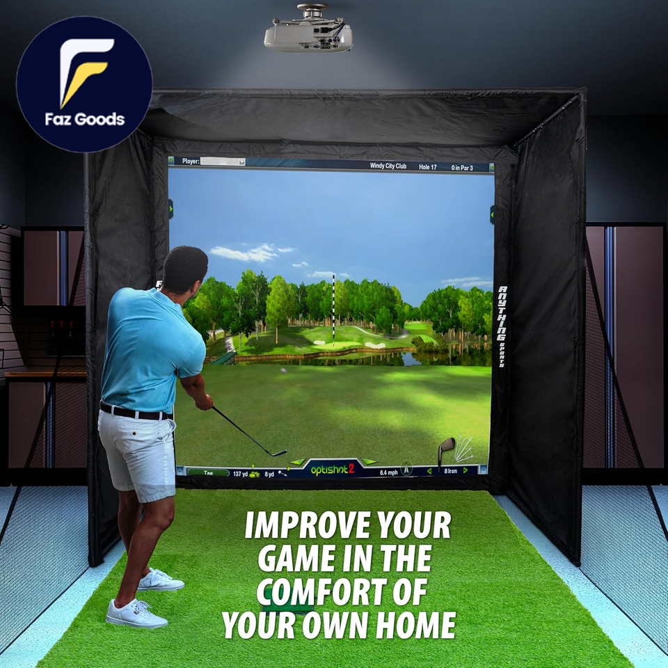 Complete Golf Simulator Enclosure Package 4K-Ready Impact Screen with ...