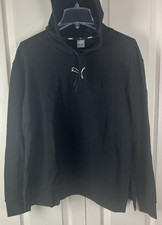 Puma Women's Hoodie Size Large Pullover Relaxed 849831-01 Cotton Blend Black A4