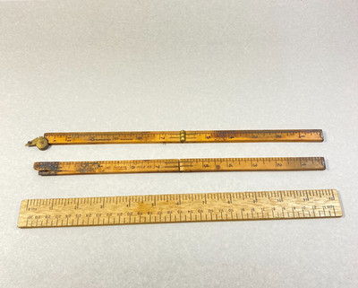 Vintage Lufkin Folding Rule Four-Fold Wood & Brass Parts or Repair #651 USA