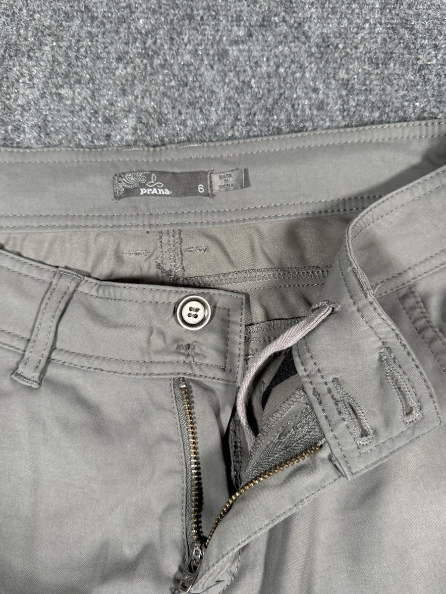 Pantalon de randonnée femme Prana Halle 6 convertibles roll up gris