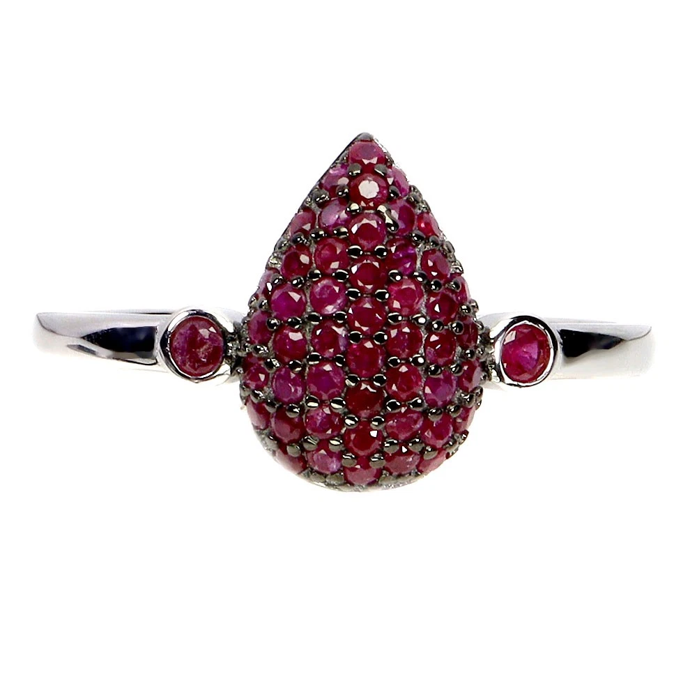 Bague En Argent 925 Avec Pierre Rubis Et CZ - Taille 56, Neuf Sans Emballage, Style Élégant