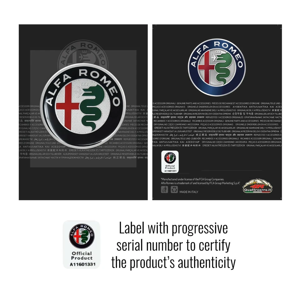 Adesivo Alfa Romeo 3D Ufficiale Logo 60 mm - Immagine 4 di 4