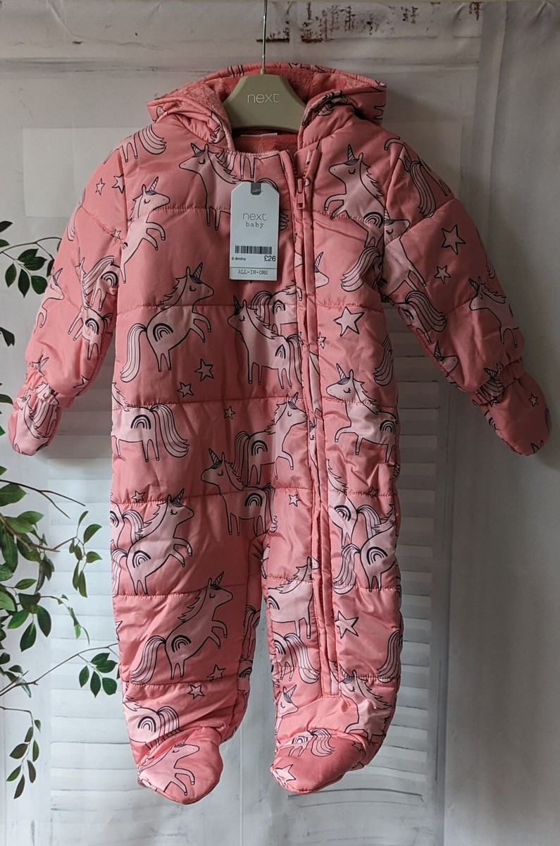 Snowsuit Pramsuit Unicorn NEXT Pink 6-9 BNWT Winter Warm Baby Girl
