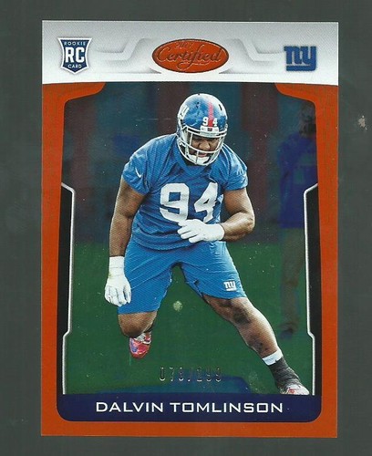 2017 CERTIFIED DALVIN TOMLINSON ORANGE PARALLEL ROOKIE #ED78/199 - 第 1/1 張圖片