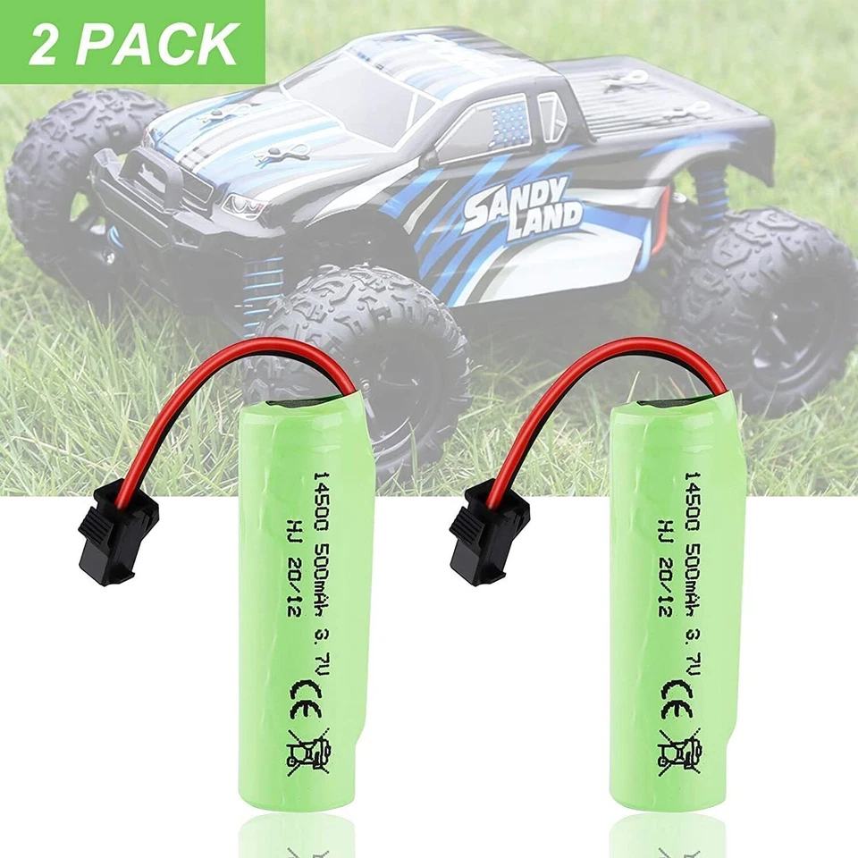 3.7V 500mAh Lithium Battery 14500 with USB Charger for DE40 DE50 E35 DE38 RC Car - Image 4 of 4