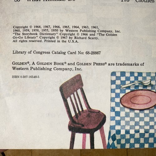 2 VTG Richard Scarry Best Storybook, Picture Dictionary Children Hardcover Books - Imagen 8 de 24