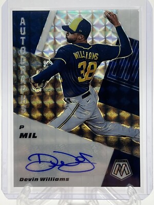 Devin Williams 2021 Panini Mosaic Silver Prizm Auto Milwaukee Brewers #AM-DW