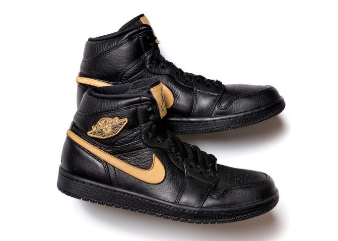 2017 Nike Air Jordan 1 Retro High BHM Black Gold Size 9.5 2017 Nike Air Jordan 1 Retro High BHM Black Gold Size 9.5
