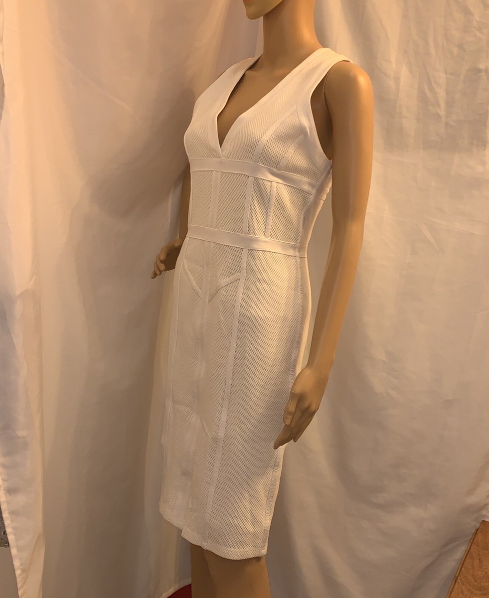 pre-loved auth BURBERRY size USA white knit jersey mesh DRESS