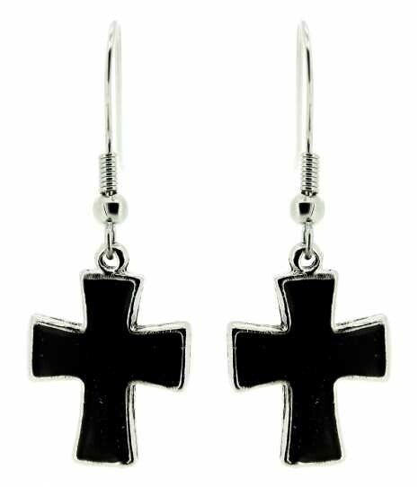 Ohrringe Kreuz Schwarz OhrhäNger Kreuz Schwarz OhranhäNger Kreuz Schwarz-image
