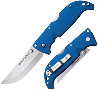 Cold Steel Finn Wolf Folding Knife Satin Finish AUS8 Steel Blade Griv-Ex Handle