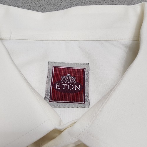 Eton Tuxedo Shirt Men 17 Long 43 Off White French Cuff Long Sleeve Cotton Formal - Picture 6 of 12