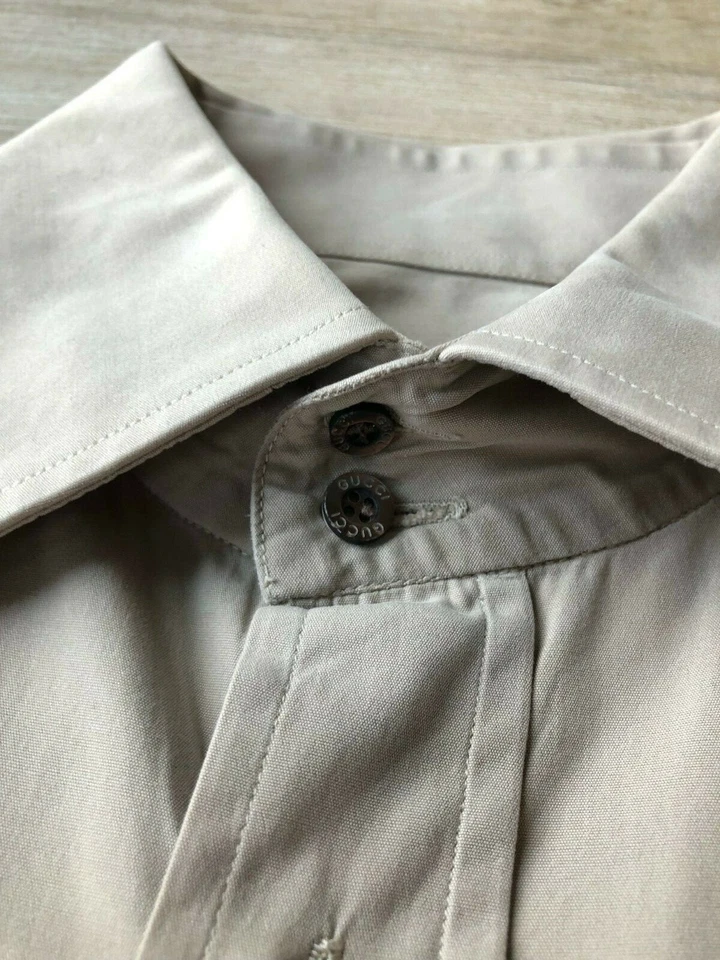 GUCCI - 男式正装衬衫 - 修身米色 - 15 码(Tom Ford Era)意大利制造 — 第 3/4 张图片