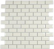 Mini Metro Subway Mosaikfliese Keramik Brick Fliesenspiegel elfenbein I1Matte