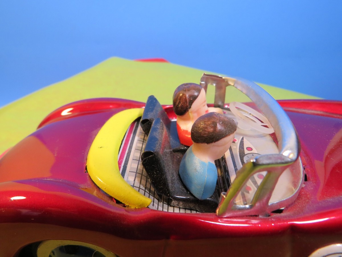 Vintage VOITURE DE COURSE 1:18 Tin Friction Racing Car MF
