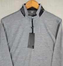 GREYSON NEW $148 Mens 1/4 Zip Medium Lightweight Wicking Brrr Fabric Golf Wolf