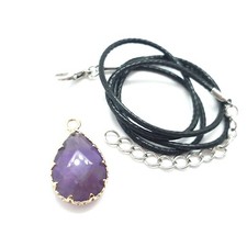Amethyst Jewel Necklace Pendant Shape Purple Healing Stone Charm