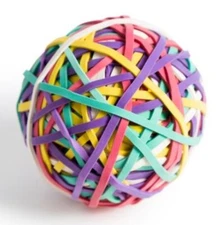 Rubber Band Ball by U-BRANDS Multi Colored Bright Rubber Bands in a Ball- New🔵
