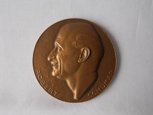 Medal Robert Schumann 9 May 1950 European Community Bronze Copper