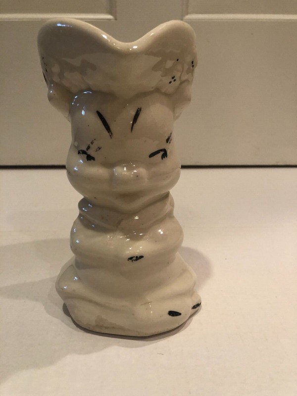 Antique Vintage PORCELAIN PIGGY PITCHER with Handle, No Chips Or Crazing.