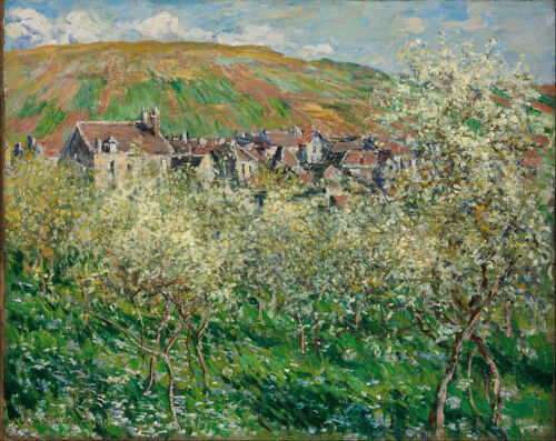 Claude Monet Flowering Plum Trees Giclee Canvas Print - 第 1/1 張圖片