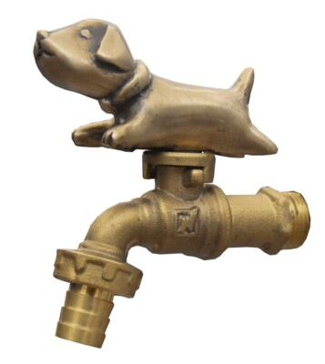 #ad Brass Garden Tap Faucet Puppy Spigot Dog Vintage Water Home Decor Living Outdoor $59.99
