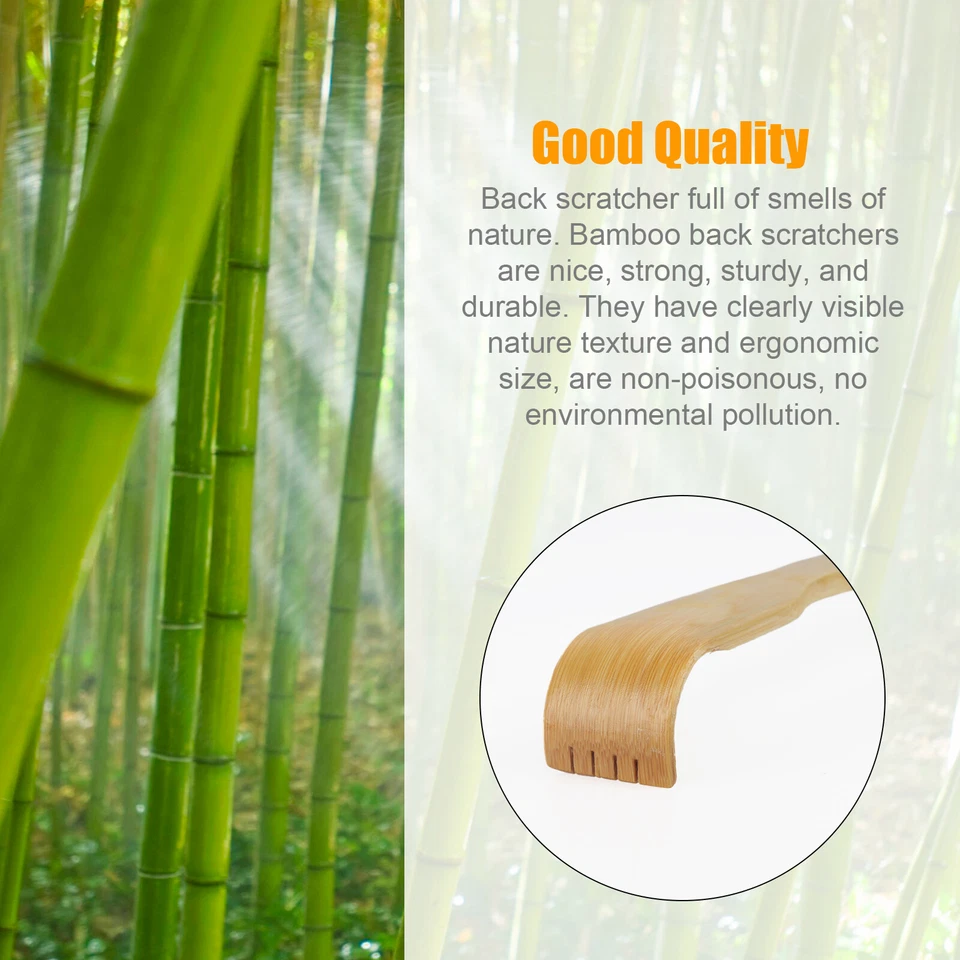 Set of 3 Natural Bamboo Back Scratchers Long Handle Massagers Itch Relief Tools - image 3 of 4