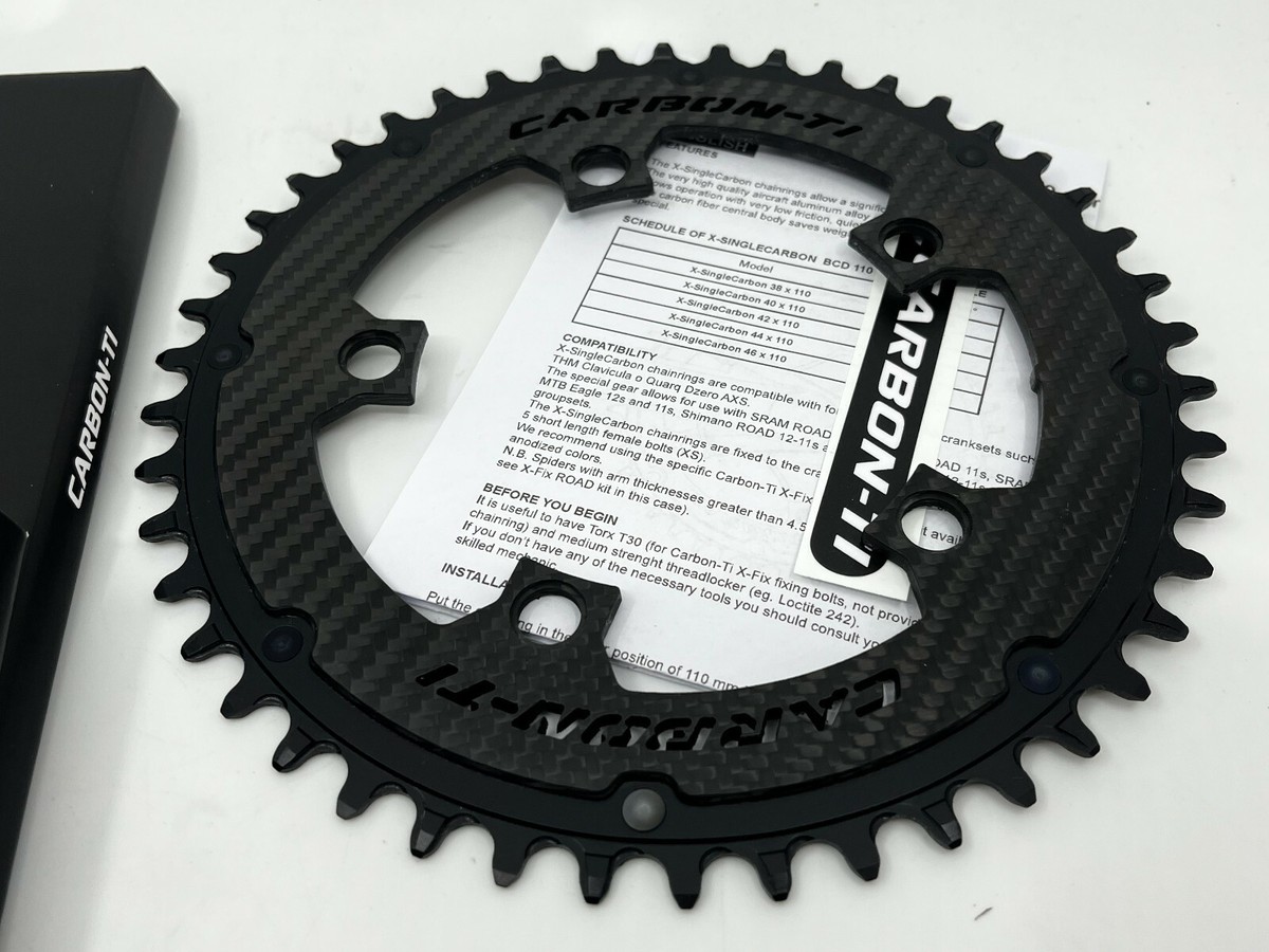 Carbon-Ti X-SingleCarbon BCD110x5 Narrow-Wide Chainring For SRAM