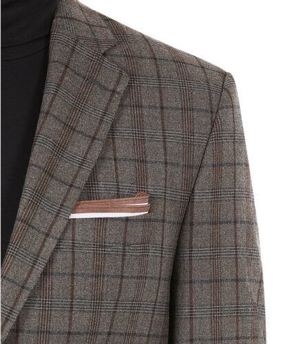 Ralph Lauren Mens Wool Blend Plaid Sport Coat Grey/Brown 42 S - Picture 3 of 4