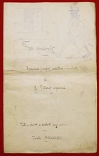 sketch drawing "Small comedy manuscript" GUSTAVO PETRONIO 1916