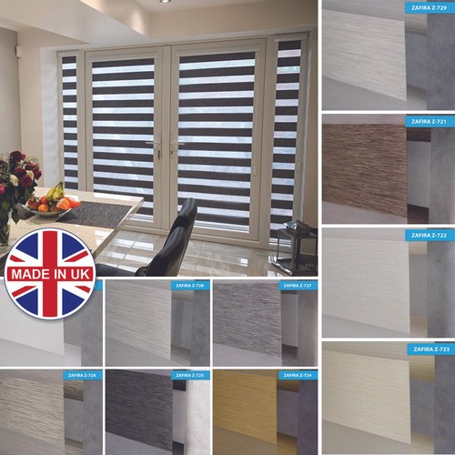 Premium Parfaitement Ajuste Sur Mesure Vision Diurne Et Nocturne Zebra Fenetre Aveugle Ebay