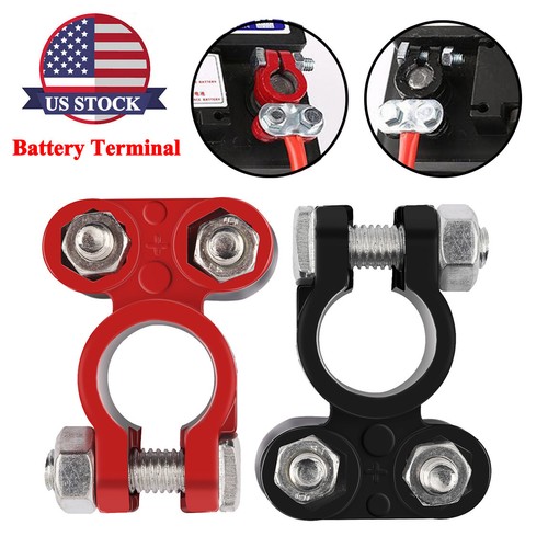 2PCS Positive & Negative Pole Car Terminal End Battery Clamp Clip Connector US - Picture 2 of 18