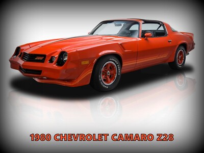 1980 Chevrolet Camaro Z28 in Orange New Metal Sign: 12 x 16'' Ships Free