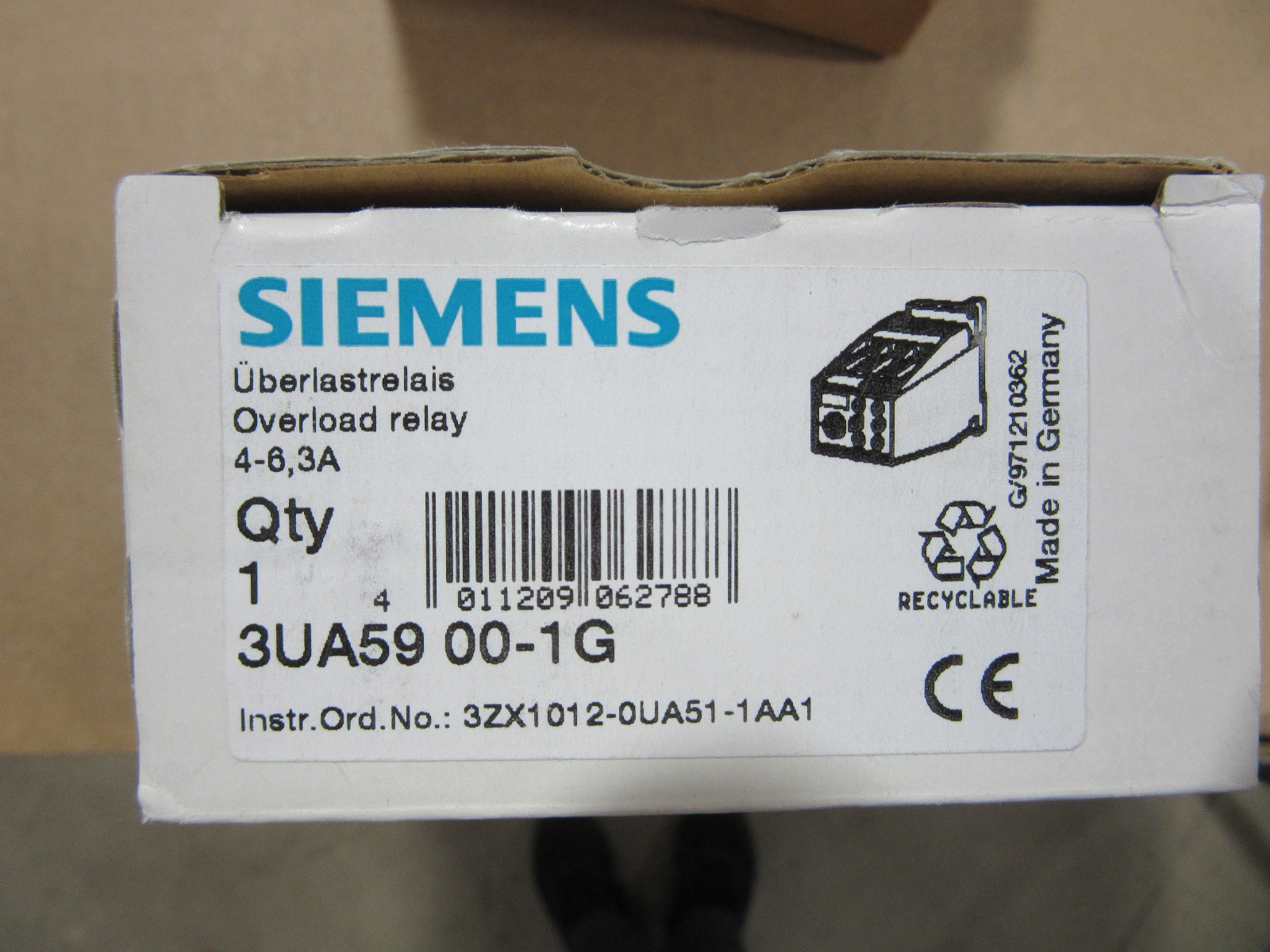 Siemens 3UA 59 00-1G Overload Range 4.0 to 6.3A 3UA5900-1G NEW!!! in ...