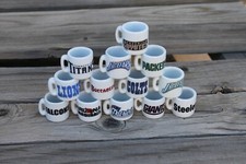 Vintage Lot Of 12 Mini Football Mugs Colts Patriots Steelers Phoenix Coyotes Mug