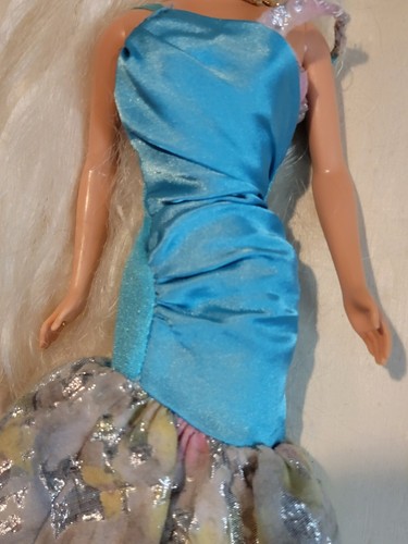 Barbie Puppe Platinum Hair Clone Ooak Aqua Blau Blumen Kleid Kleid sehr guter Zustand C340G - Bild 5 von 15